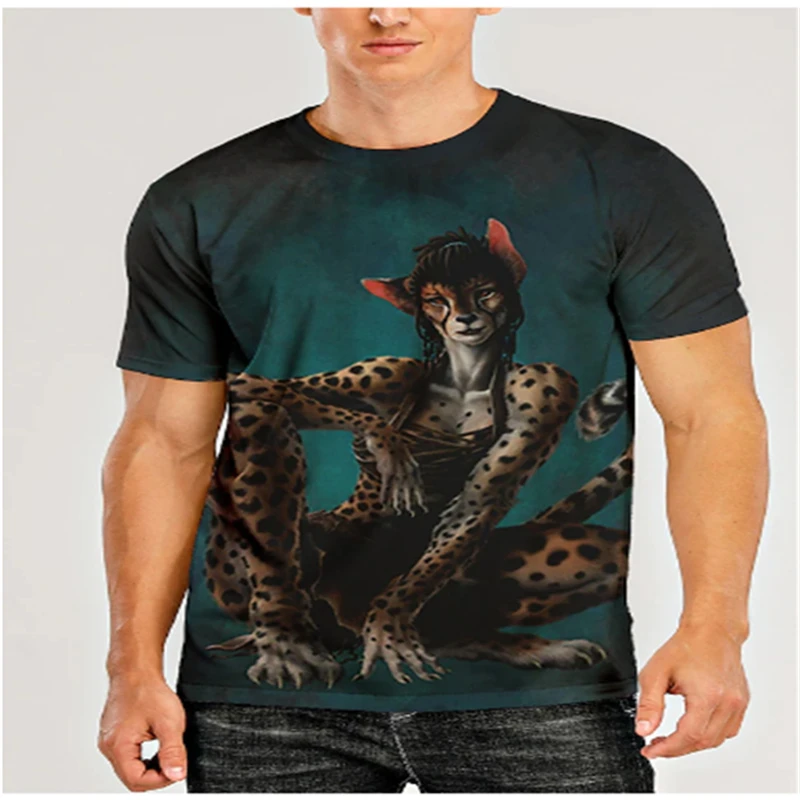 

3D Men's Funny Pattern T-shirt Attack Clothing Short-sleeved Cool T-shirt Fashion Casual Summer Street Wear