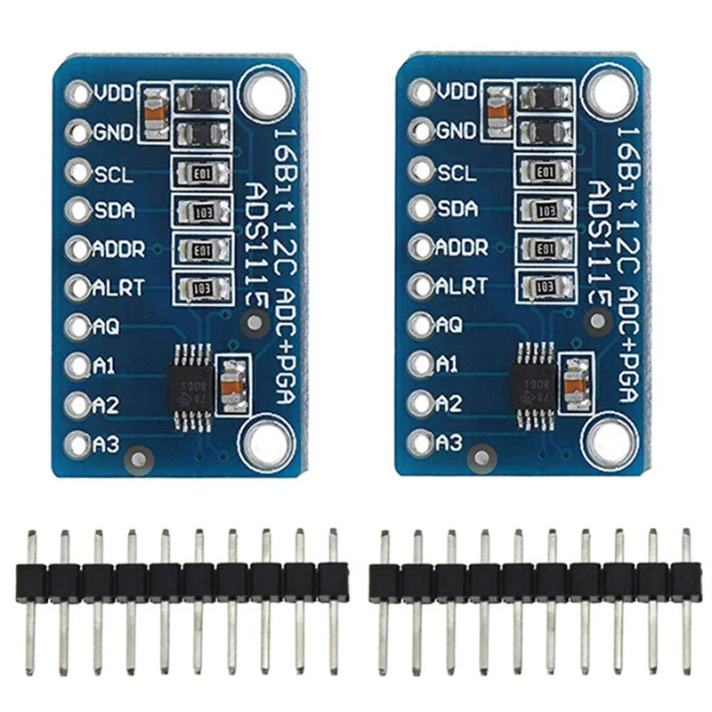 

2 Pack 16 Bit 4 Channel I2C IIC Analog-To-Digital ADC Converter High Precision ADS1115 PGA ADC Development Board