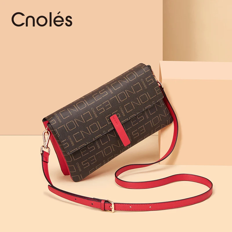 

Cnoles New Retro Flap Shoulder PU Leather Bags for Women Girls Coffrr Color Mini Messenger Chest Bag Crossbody Handbags Feminina