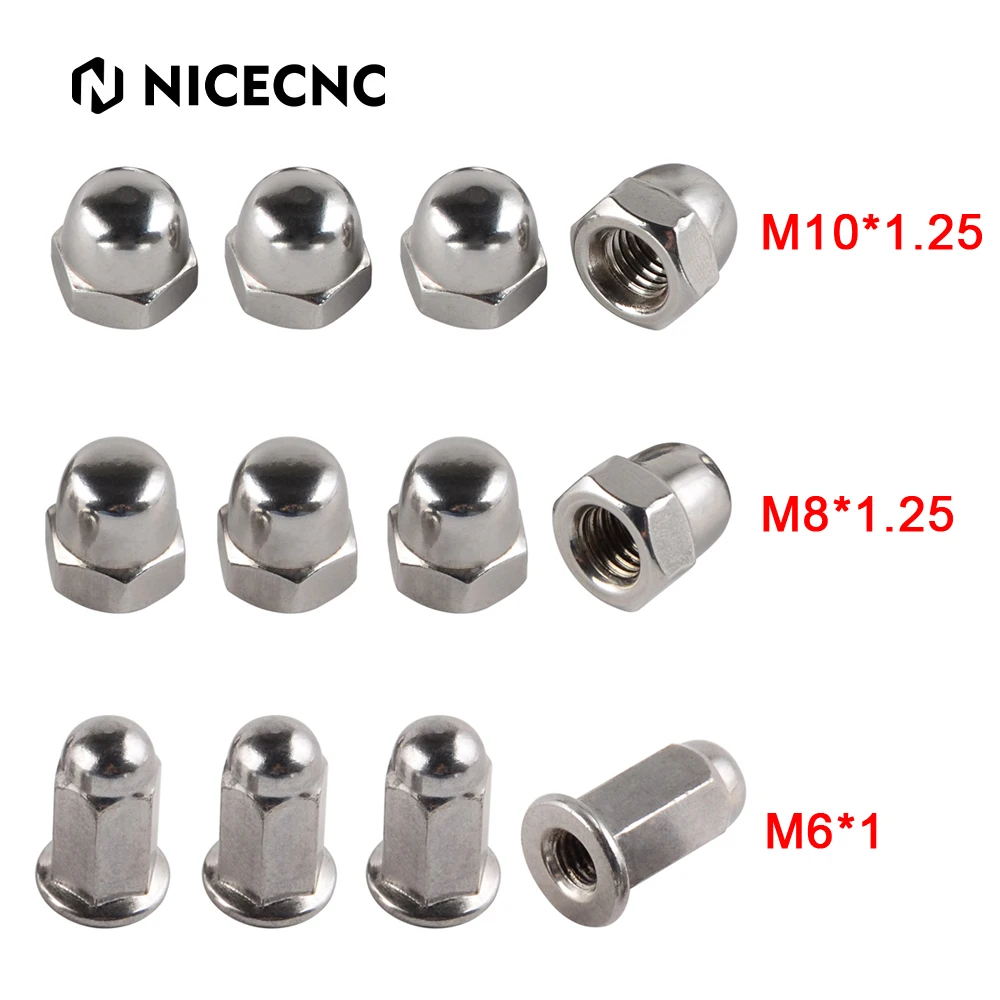 4 x универсальные гайки M6x1 M8x1.25 для Harley Chopper Cobber Cafe Racer M10x1.25 купольная головка