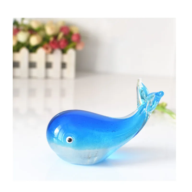 Синяя тропическая Хрустальная рыба стеклянная скульптура современное искусство