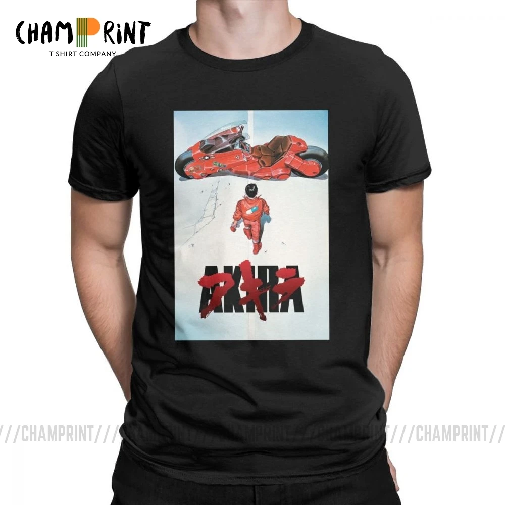 Мужская футболка с постером фильма Akira Забавные футболки из 100% хлопка круглым
