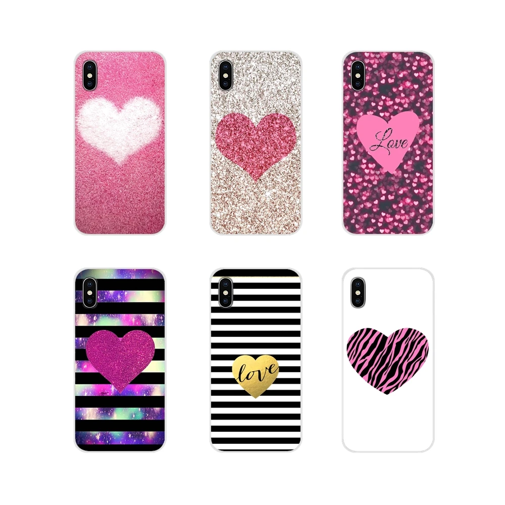 В розовую полоску с принтом в виде сердец и губы телефон чехлы-накладки для htc