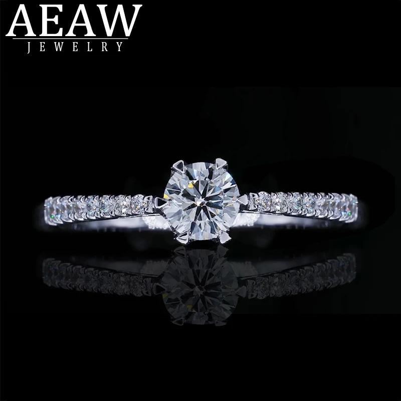 AEAW натуральное Кольцо C настоящим бриллиантом 14 К золото для женщин для влюбленных пар юбилей романтическое предложение помолвленная Сваде...