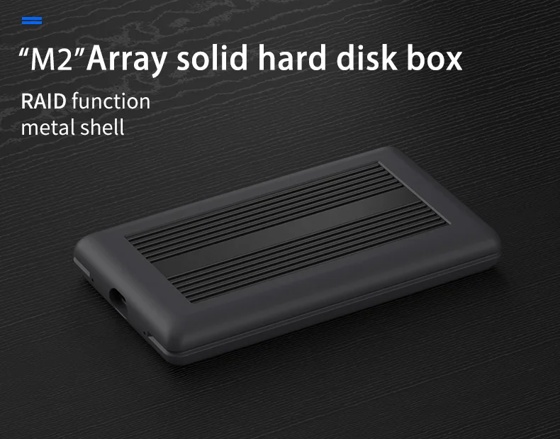 Двойной твердотельный дисковый массив NGFF M.2 чехол ssd с функцией RAID корпус SSD Тип C дисковый массив коробка 2 отсека для резервного копирования данных