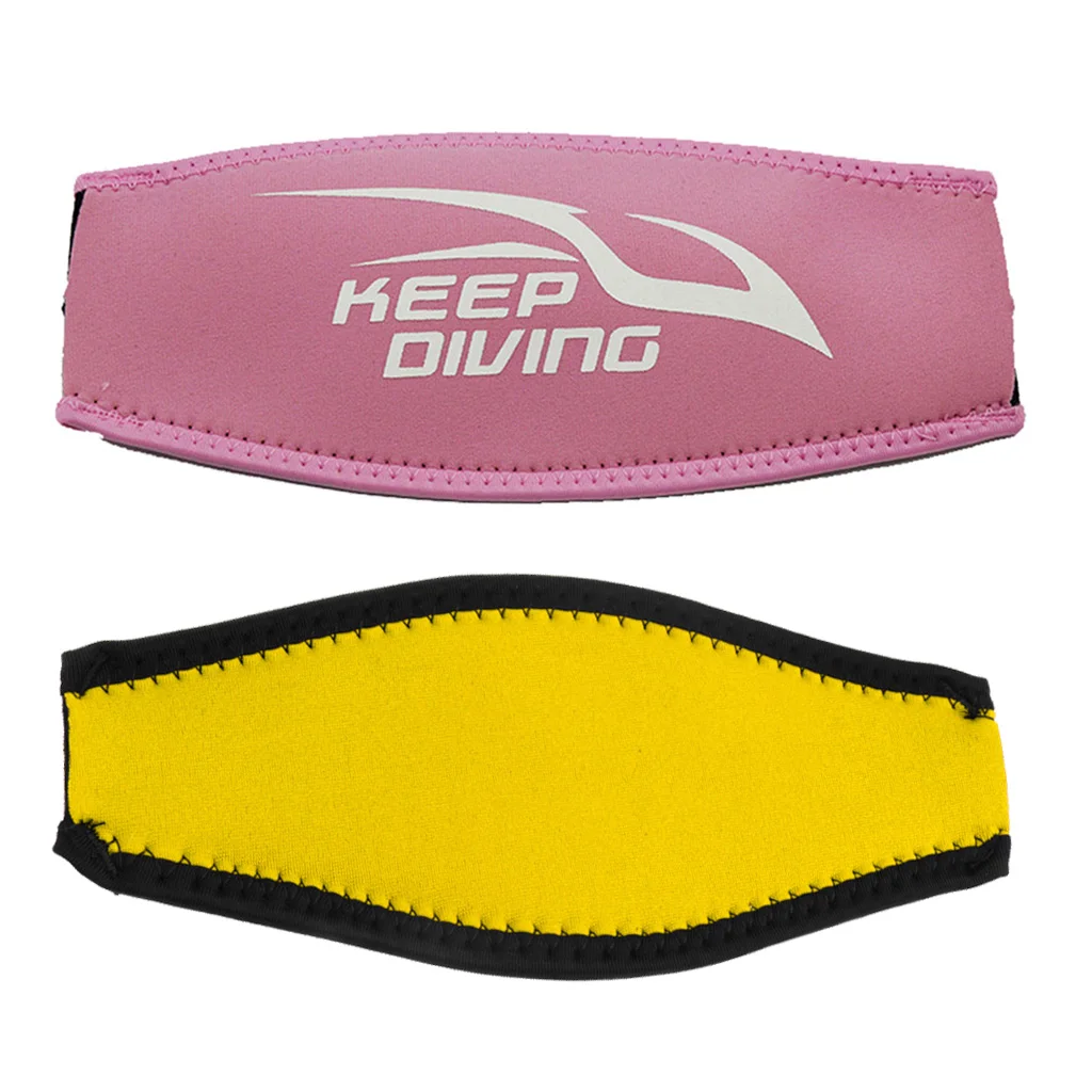 

2 Pieces Pink & Yellow Ladies Girls Comfort Neoprene Snorkeling Diving Mask Strap Cover Dive Glasses Belt