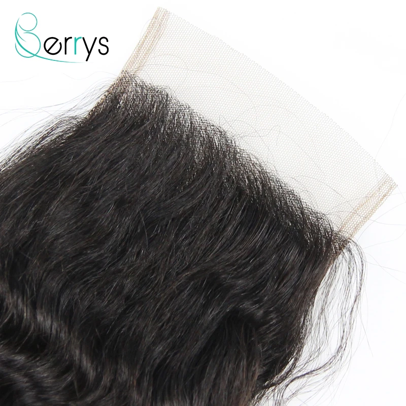 Малазийские человеческие волосы волнистые 3 шт./лот с кружевной застежкой 4x4