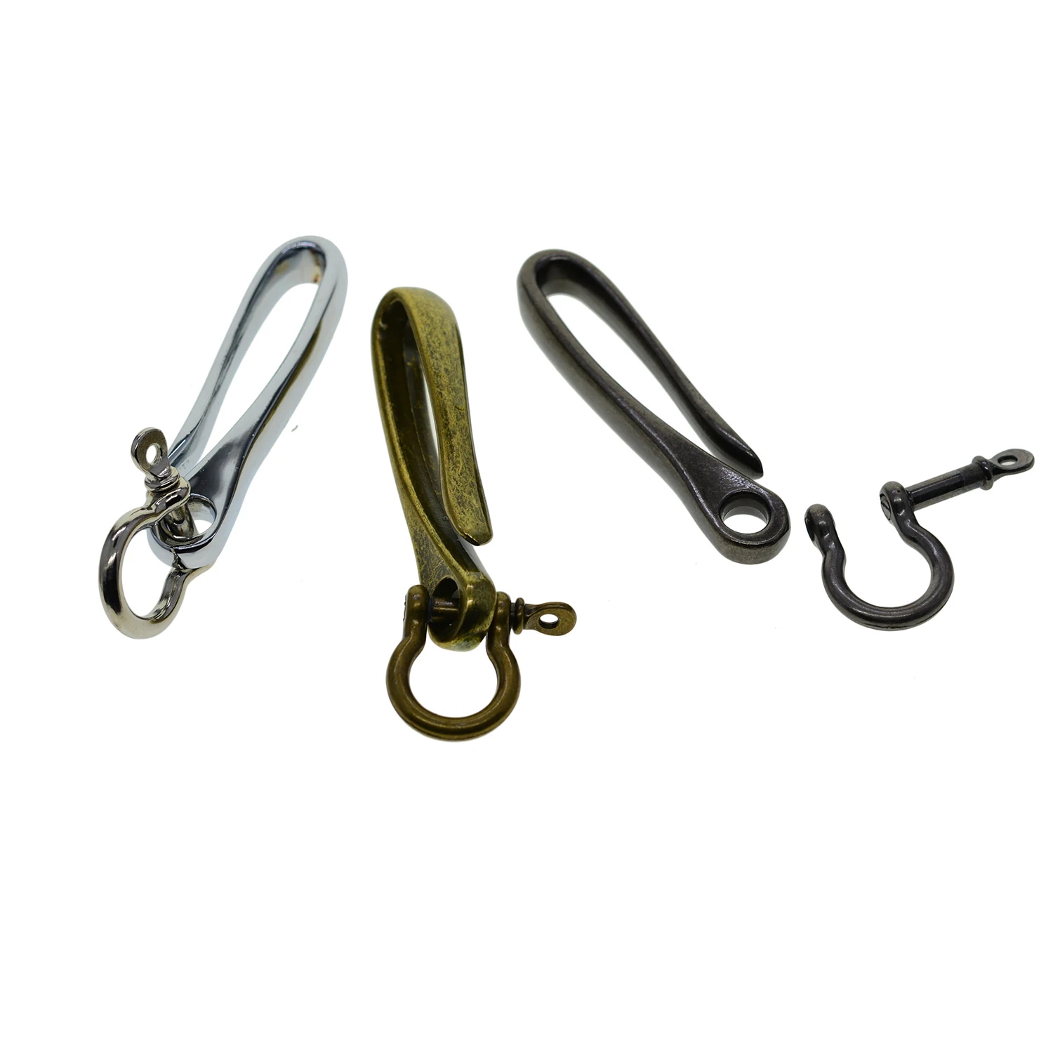 

bronze gunmetal silver plated alloy Japanese U hook fishhook shackle keychain