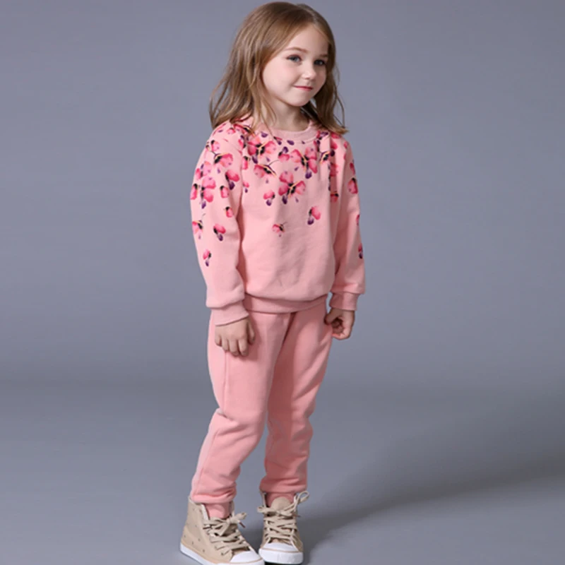 

Girls Clothing Set Floral Kids Sports Suit Long Sleeve Suits For Girls Tracksuit Toddler Clothes Sets Children School Uniform