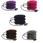 3 трубки, полностью бархатный быстронадувной воздушный насос, шейный воротник, шейный воротник, терапевтическая массажная подушка, облегчение боли, автомобильный Дорожный Чехол