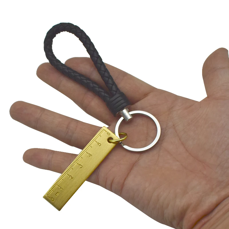 Мини Портативный из желтой латуни линейка с повесить в винтажном стиле