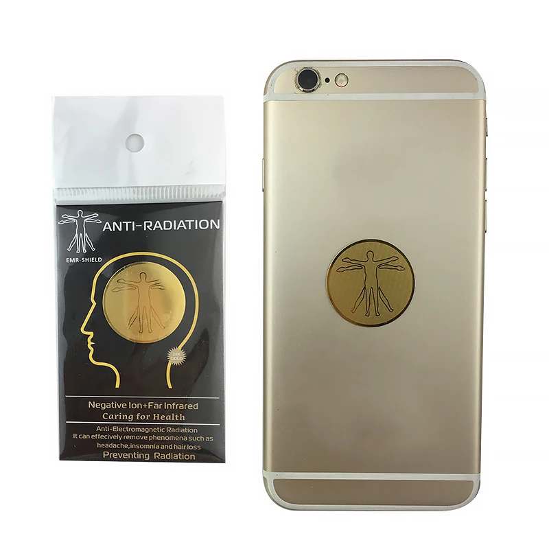 24K Golden Anti-Radiation Protector Round EMF Protecor Cell Phone Sticker EMR Blocker Radiation Reduction By 96.43 Percent | Мобильные