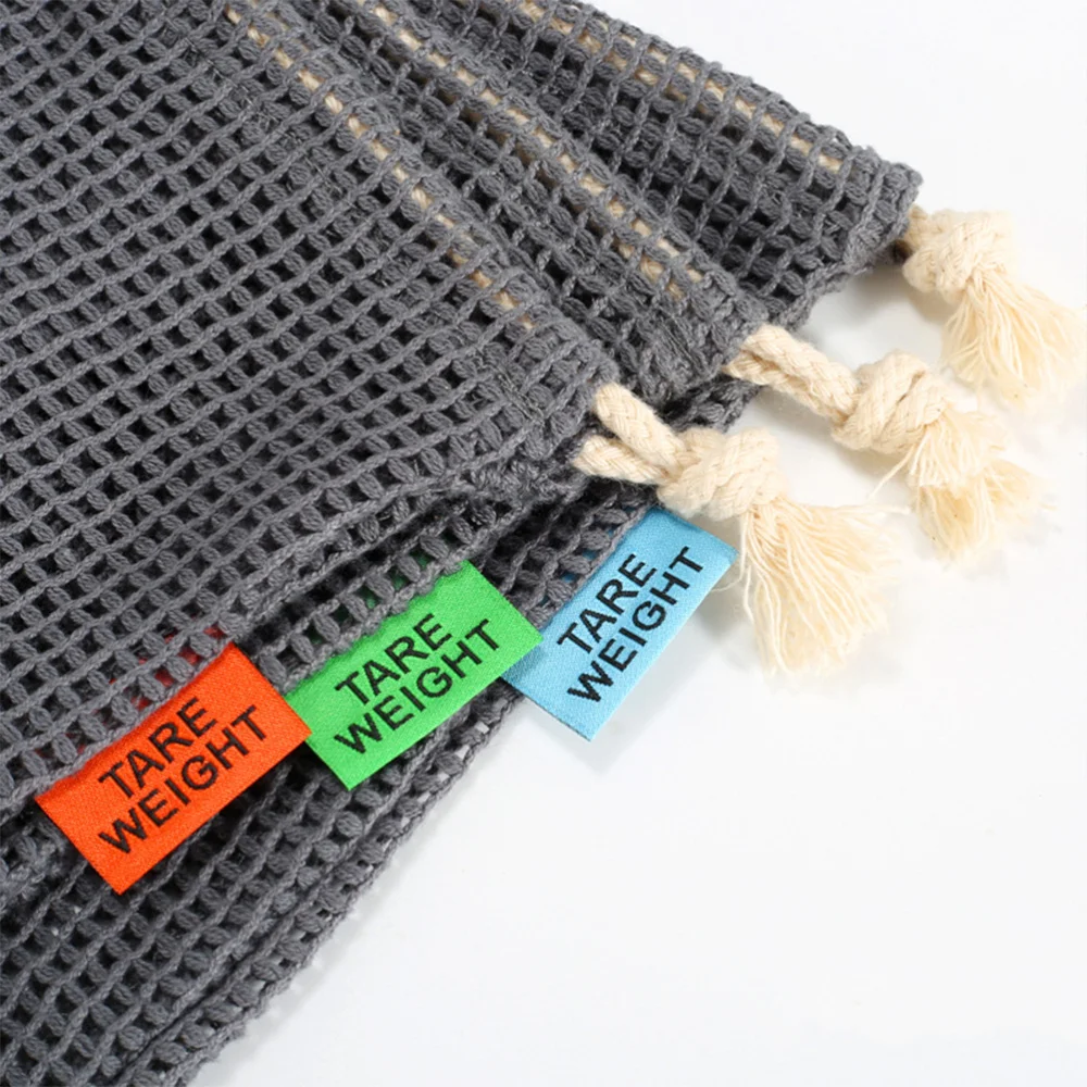 

2PCS Drawstring Pouches Cotton Mesh Net Multipurpose Drawstring Bags Vegetable Fruit Bag - Size