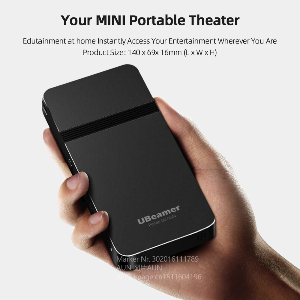AUN Ubeamer 1 MINI Projector Laser Beamer 4K Video Home Theater Portable DLP for Cinema Mobile Phone | Электроника