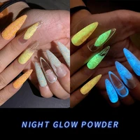 1pc glow in the dark nailglitter powder fluorescent pigment dust diy acrylic manicure glitter luminous cosmetic powders
