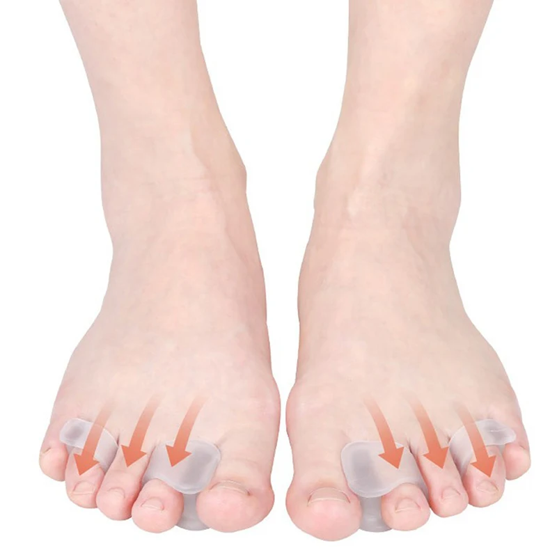 

2Pcs Big Toe Two Hole Thumb Valgus Toe Separator Silicone Gel Foot Fingers Protector Corrector Pedicure Foot Care Tool