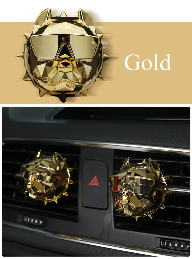 

Bulldog Car Air Freshener Perfume Clip Fragrance Diffuser Auto Vents Scent Odor Freshener Perfume DIY Interior Decoration
