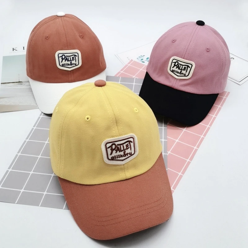 Gorra de b&eacute;isbol con letras para beb&eacute;, gorro ajustable de algod&oacute;n, transpirable, para verano e invierno-4