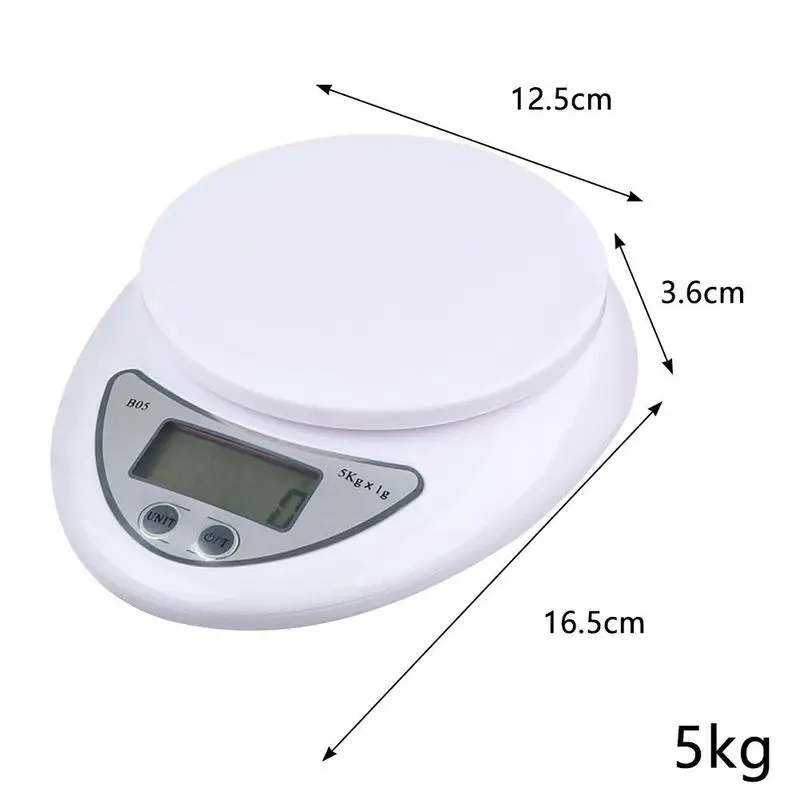 

Portable Digital Scale LED Electronic Scales Scales Kitchen Weight Postal Measuring Food 0.1g-5kg Electronic U3Q6