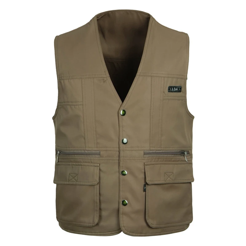 

Men Classic Thin Sleeveless Jacket with Many Pockets Summer Casual Photographer Reporter Multi Pocket Vest for Male Waistcoat