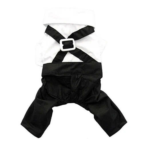 Black White Горячее предложение! Распродажа! Одежда для собак, кошек, принца, галстук-бабочка для смокинга, костюм для щенка, комбинезон, пальто, S-XXL, 456fwr32, одежда для собак, костюм для собак - Цвет: Black White