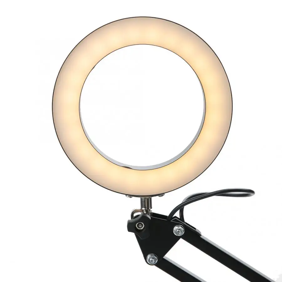 Складная Настольная лампа Eyecare Гибкая с зажимом USB трехтоновый Настольный