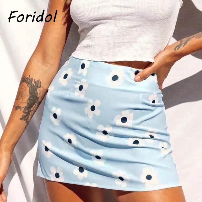 Foridol подсолнуха boho юбки для женщин с высокой талией и вышивкой в виде цветов 2021