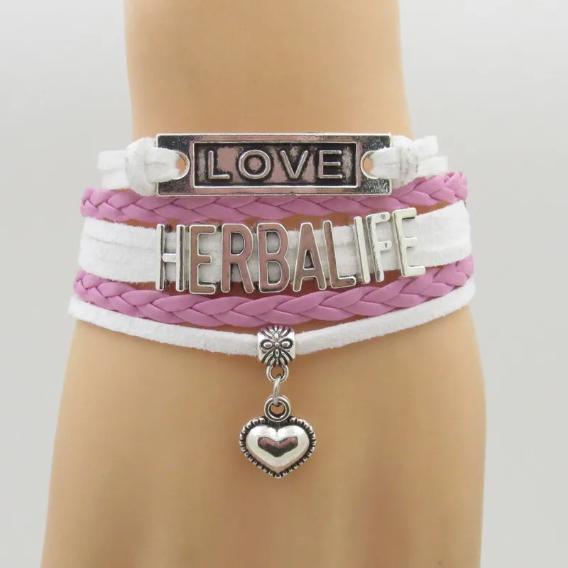 Браслет Herbalife с сердцем моды Infinity Love для женщин, мужчин и девочек из кожи - подарок дружбы.