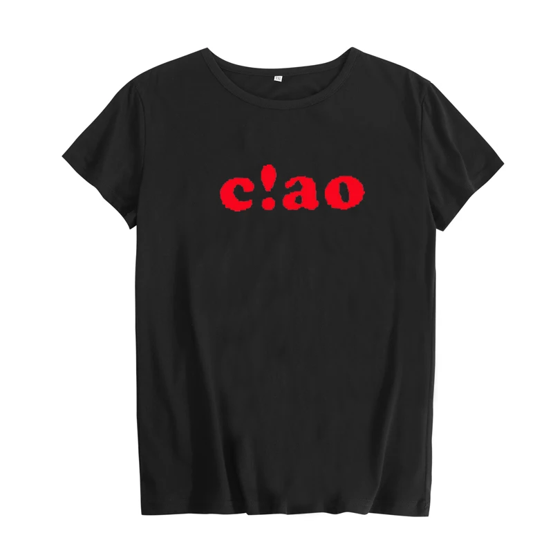 Женская футболка с коротким рукавом Ciao летняя хлопковая надписью Hello Red
