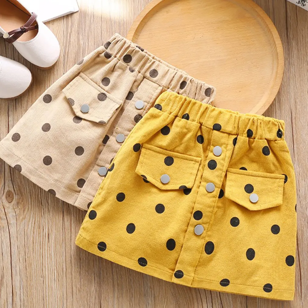 Весенняя юбка для девочек Корейская версия короткая в горошек детская Западная
