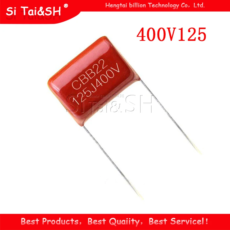 10 шт. 400V125 1 uмкФ шаг 20 мм 400 в 125 2 мкФ CBB 125J400V полипропиленовый пленочный