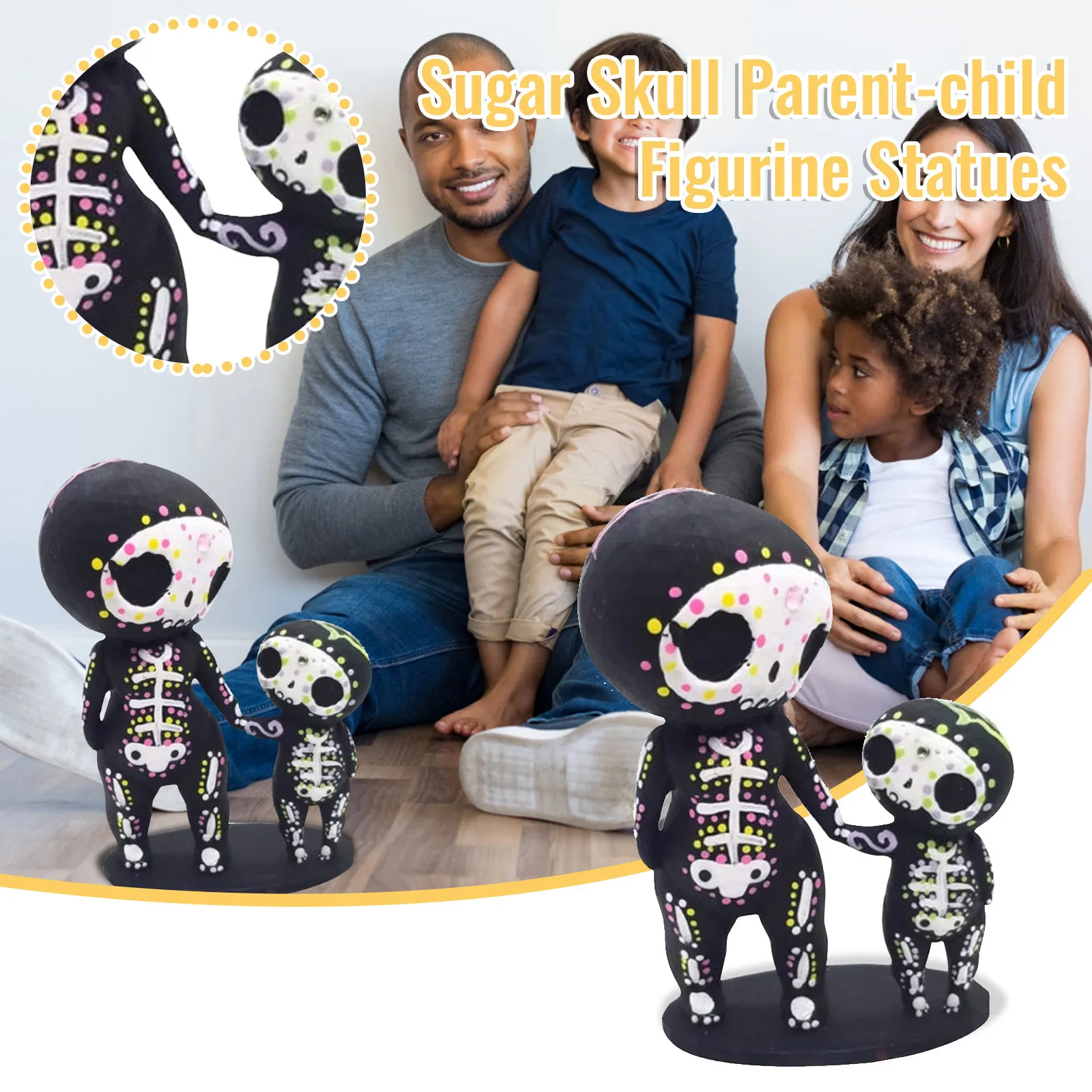 Сахарный череп парные статуи декор для стола Ручное ремесло орнамент из смолы