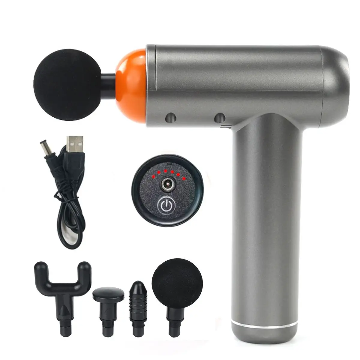

LCD 99 Levels Fascia Gun Portable USB Rechargeable Massage Gun Muscle Relaxation Portable Fitness Equipment Massager with 8 Head