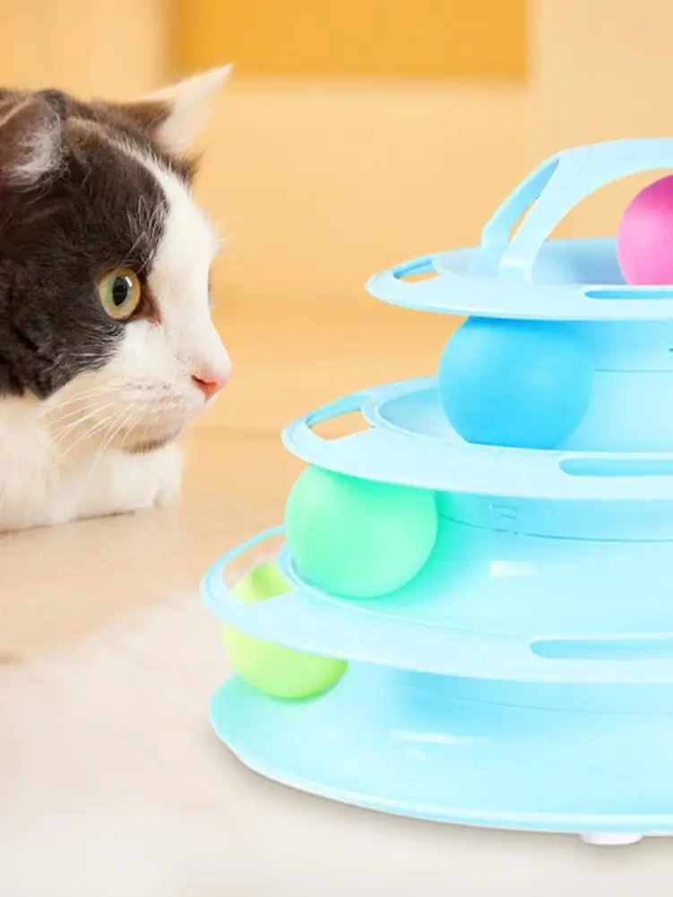 Игрушки для кошек 4 слоя искусственная кошка игрушки игр уровня башня треки шар