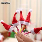 10 шт.лот новые милые мини шляпы Санта Клауса рождественские леденцы конфетные маленькие шляпы