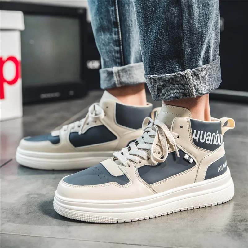 

Spring Autumn Men Fashion Casual Shoes High Top Sneaker Men Shoes High Quality Non-Slip Walking Shoes Zapatillas Calzado Hombre