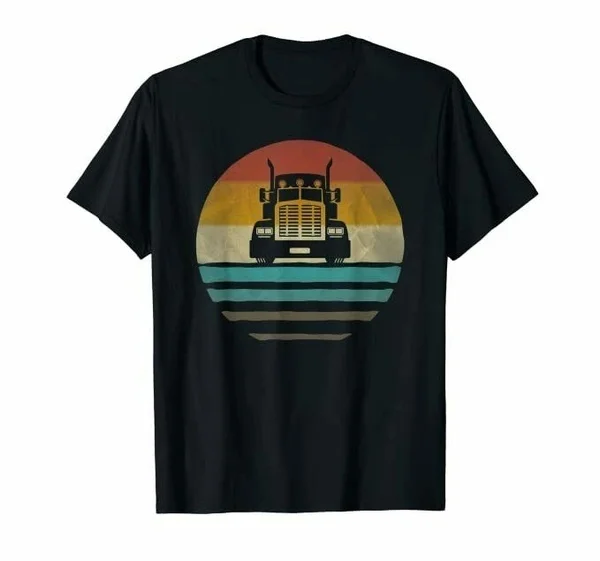 

Retro Vintage Sunset Trucker Driver Cute T-Shirts Size S-4xl US 100% cotton 2020