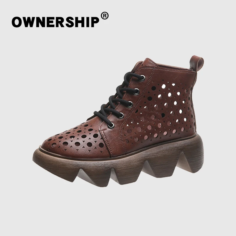 Женские ботинки ботильоны на шнуровке Сезон лето Модель 2020 года Женская обувь