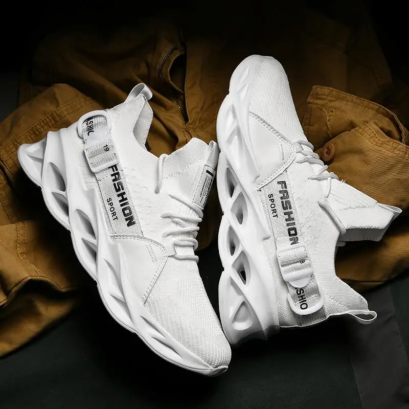 

Shoes Men Ultra-light Running Shoes Fly Weaving Tide Shoes Shockproof Male Sneakers Height Increase Walking Gym Shoes