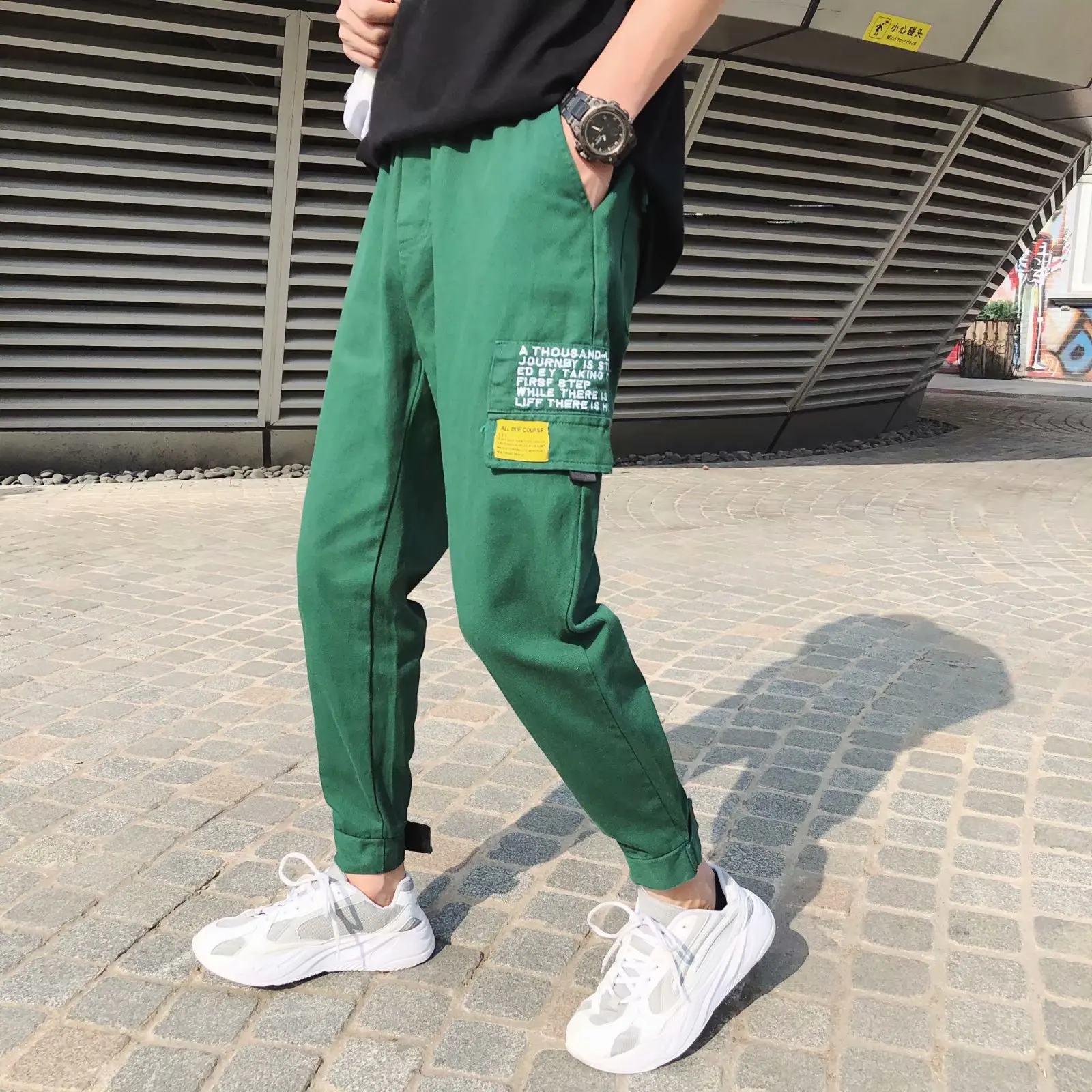 

Men's Cargo Pants 2021 Male Casual Solid Pockets Hip Hop Joggers Track Pants Men Harem Sweatpants Harajuku Trousers