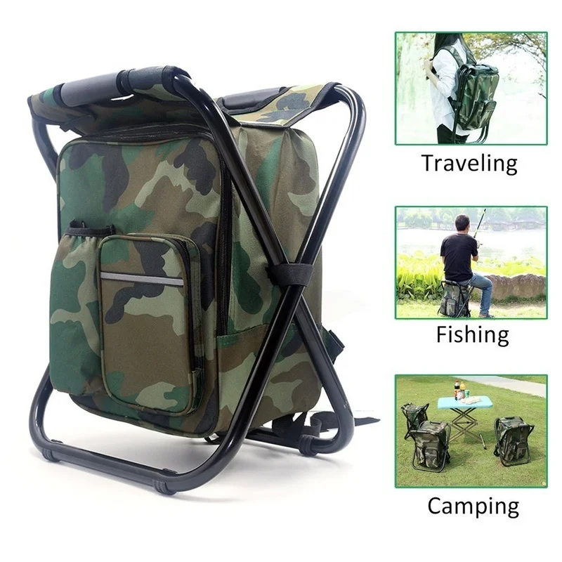 outdoor folding camping chair fishing chair bag stool portable backpack cooler insulated picnic bag hiking seat table bag free global shipping