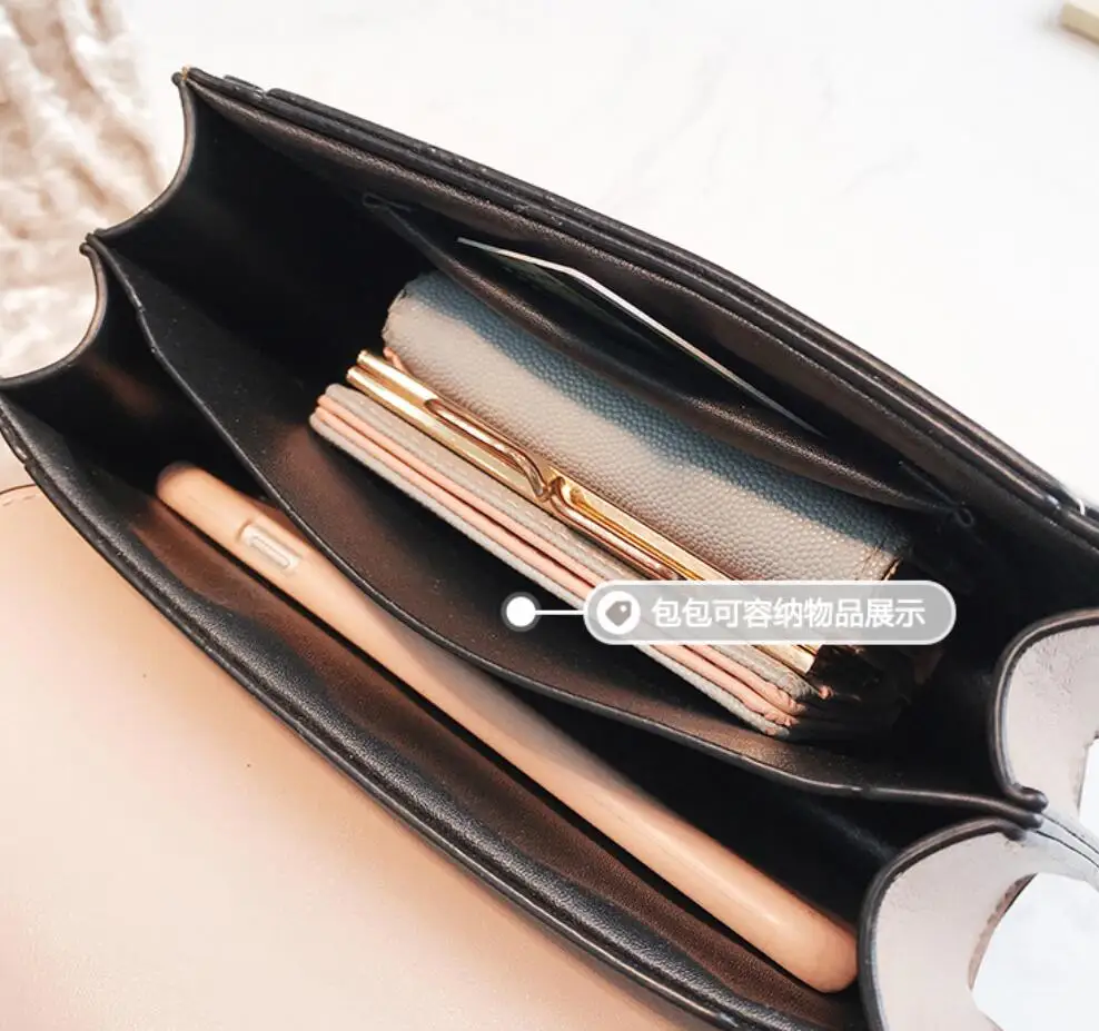

2018 Fashion New Ladies Square Tote bag High quality PU Leather Women's Designer Handbag Lock Shoulder Messenger Bag Crossbody