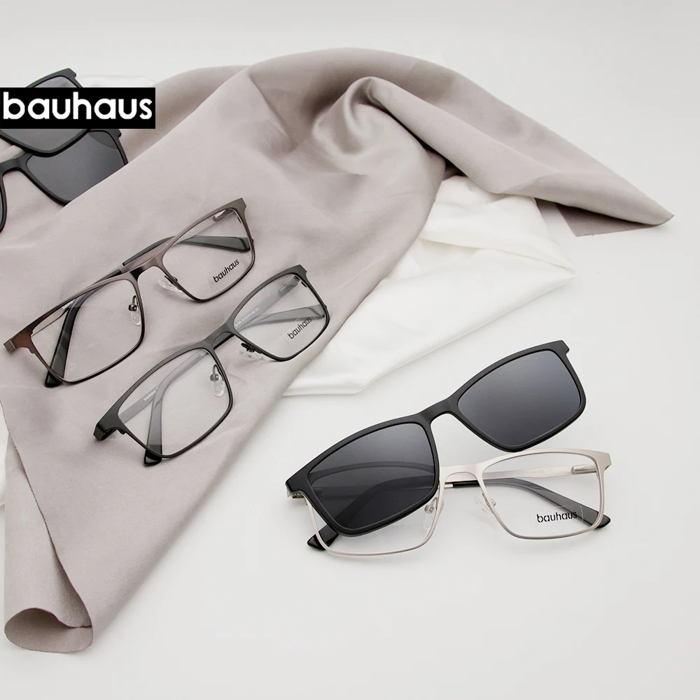X105 Bauhaus магнитные солнцезащитные очки с зажимом металлическая оптическая оправа