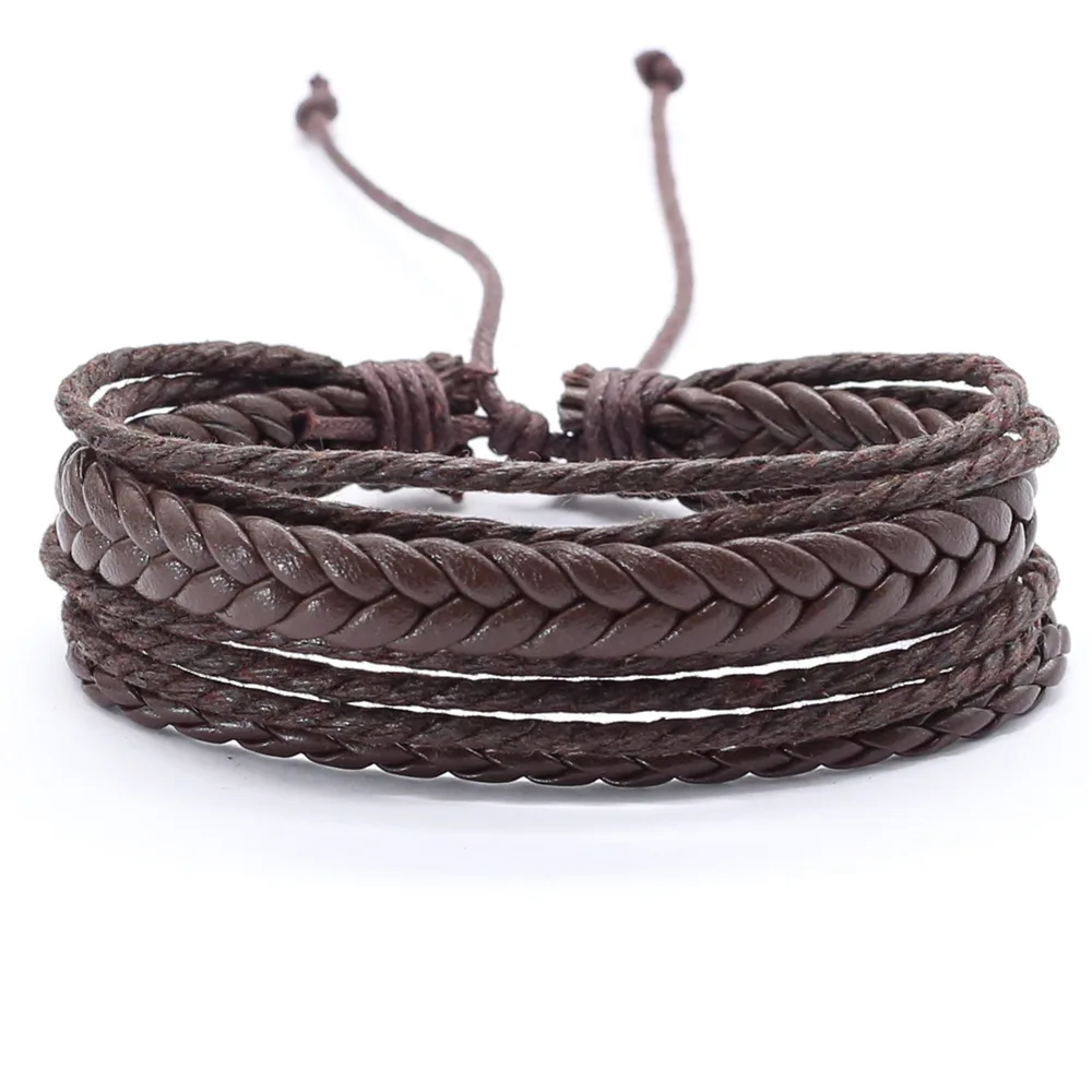 

100pcs Mix 20 Styles Handmade Weave Wrap Braid Men Bracelet Femme Jewelry Leather Bracelets for Women Pulseras Mujer Wholesale