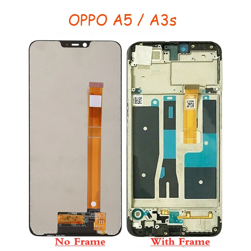 

For OPPO A5 / A3s CPH1803 6.2" LCD Display Touch Screen Digitizer Assembly With Frame Replacement Parts