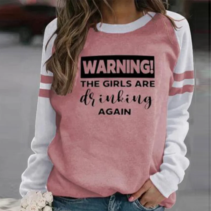 

Casual Letter Printed Stripe Blouses Shirts Vintage O Neck Women Shirt Pullover Tops Spring Autumn Long Sleeve Blusas Sweatshirt