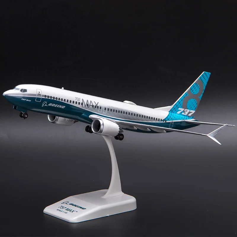 

ABS Prototype B737 Assembled Aircraft Model Boeing 737-8MAX Prototype Airlines with Landing Gear Scale 1: 130 Airplane Model