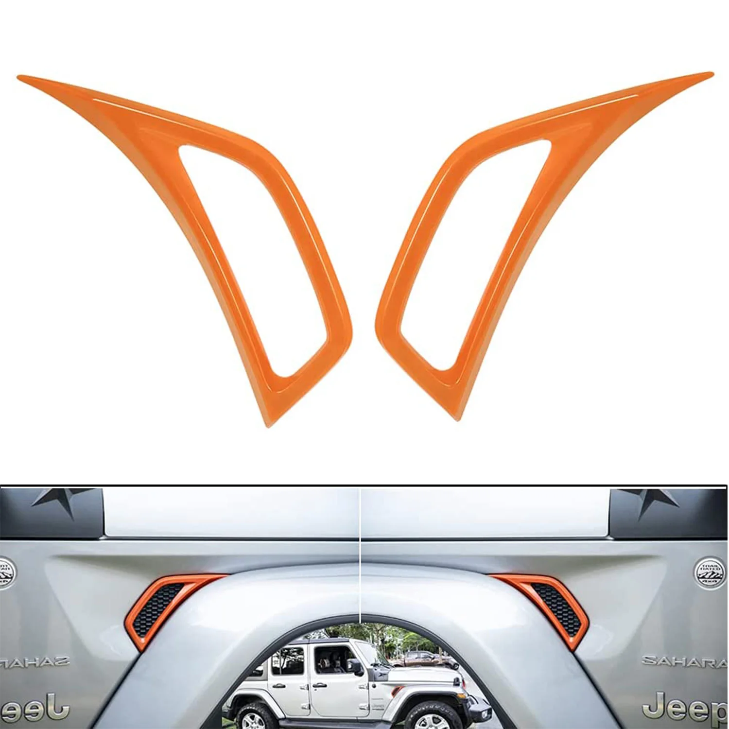 

Chuang Qian Air Conditioning Vent Outlet Cover Trim Exterior for Jeep Gladiator JT Wrangler JL JLU 2018-2021 Orange 2PCS