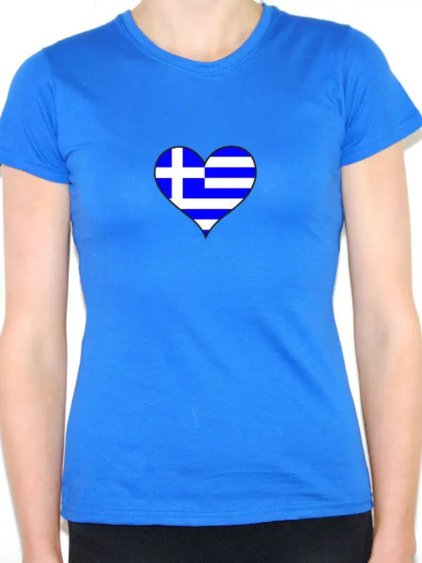 Греческий/Греческий флаг в форме сердца-Европа/Европейская тематическая женская
