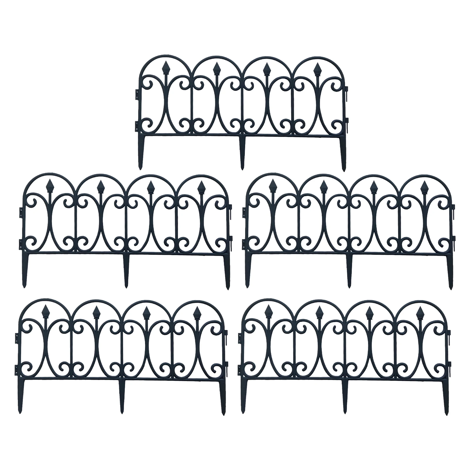 

5PCS Garden Fence Landscape Garden Border Edging Barrier Lawn Fence For Yard Outdoor Garden Wedding Decoration Fence